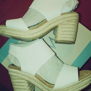 Toms White Espadrille Heels